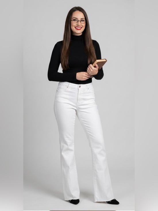 White House Black Market Denim - White House Black Market High-Rise White Bootcut Jeans Size 10 Tall
